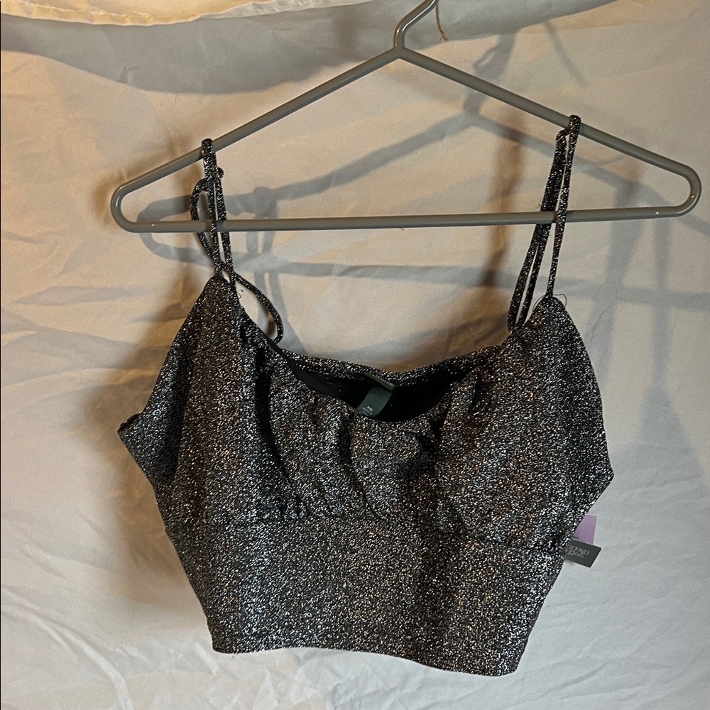 wild fable Sparkle Crop Cami - Black